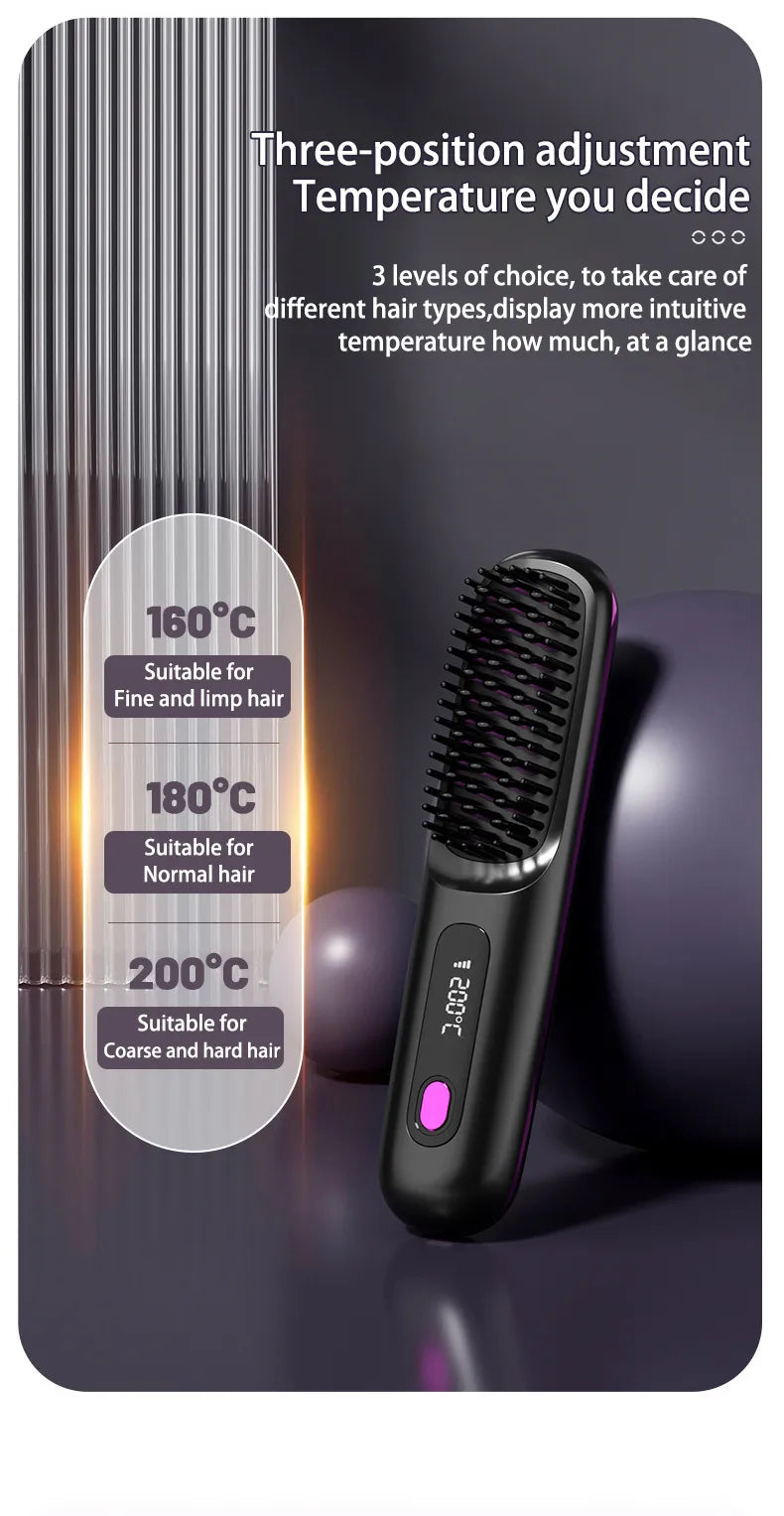 2-in-1 Draadloze Haarstijl- en Krulborstel
